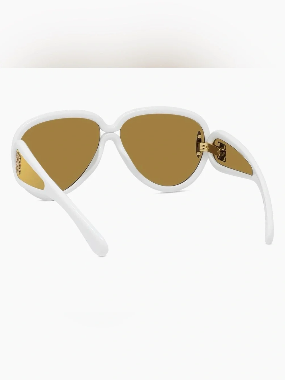 Loewe Anagram LW40132I Sunglasses White Frame Sunglasses with Gold Lenses